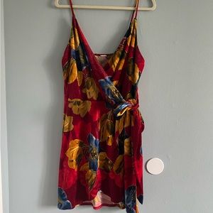 90s Velvet Mini Dress with Flower Details